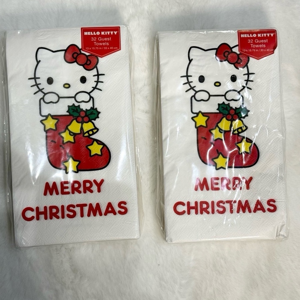 Hello Kitty Festive Red and Yellow Guest Towels